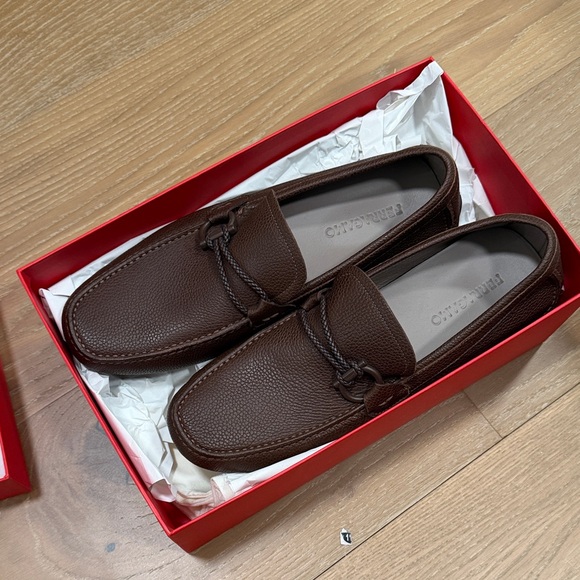 Brand new never worn Salvatore Ferragamo Dark Brown Leather Slip-Ons - Picture 6 of 8
